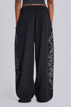 Straight Leg Sweatpants with Print Design