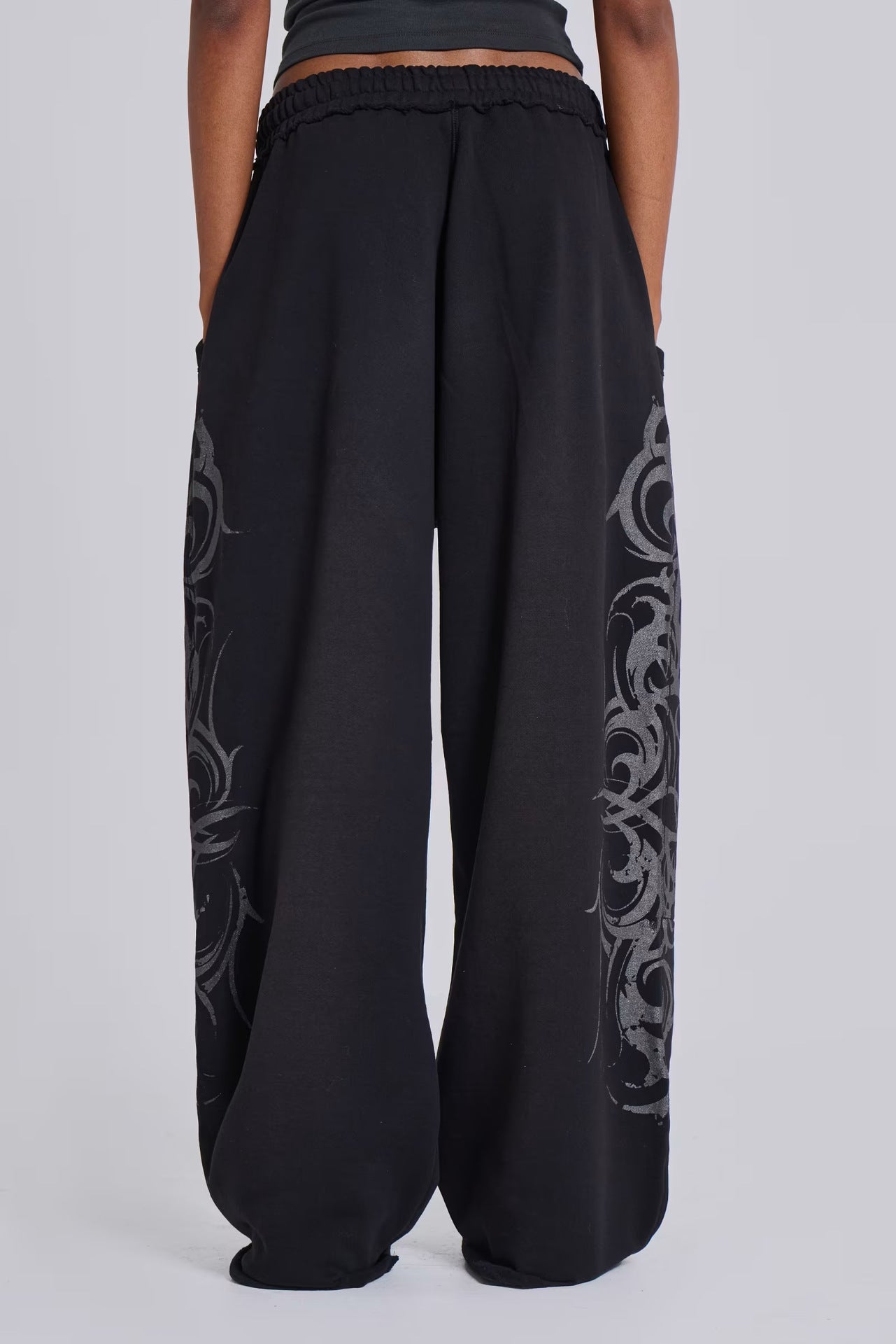Straight Leg Sweatpants with Print Design