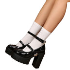Mary Jane High-Heel Leather Shoes