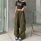 Techwear Cargo Korean Harajuku Baggy Parachute Pants Sweatpants Wide Leg Joggers Trousers Clothes