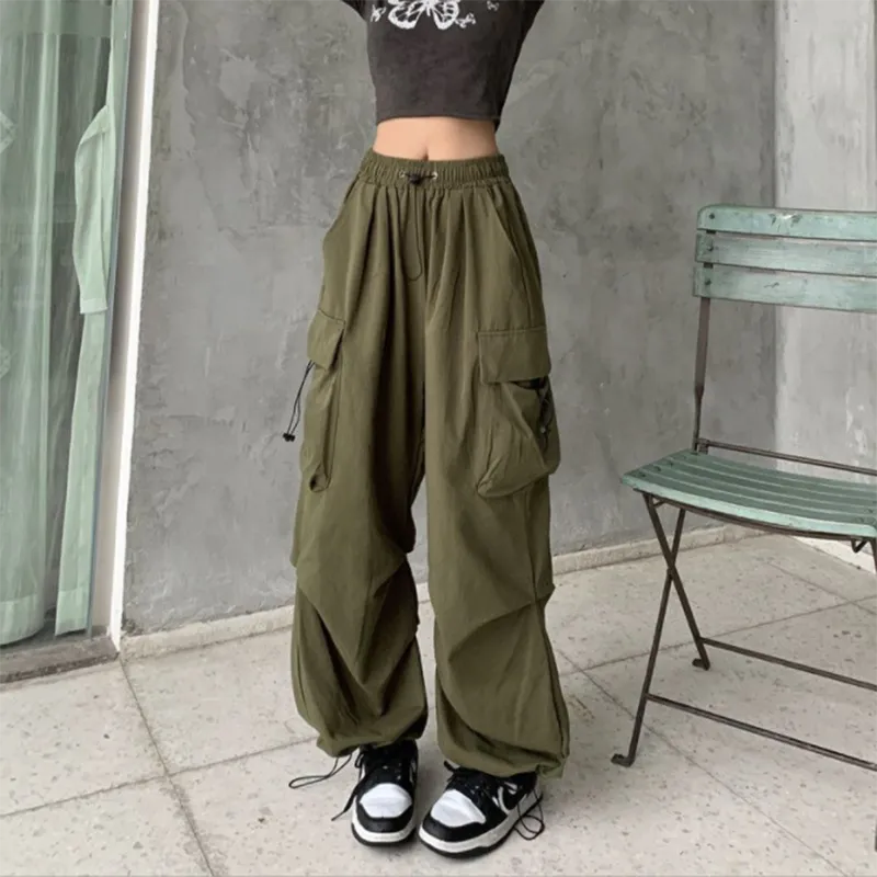 Techwear Cargo Korean Harajuku Baggy Parachute Pants Sweatpants Wide Leg Joggers Trousers Clothes