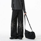 Casual Loose Quick-Dry Long Pants Versatile Casual Trousers Star Pattern
