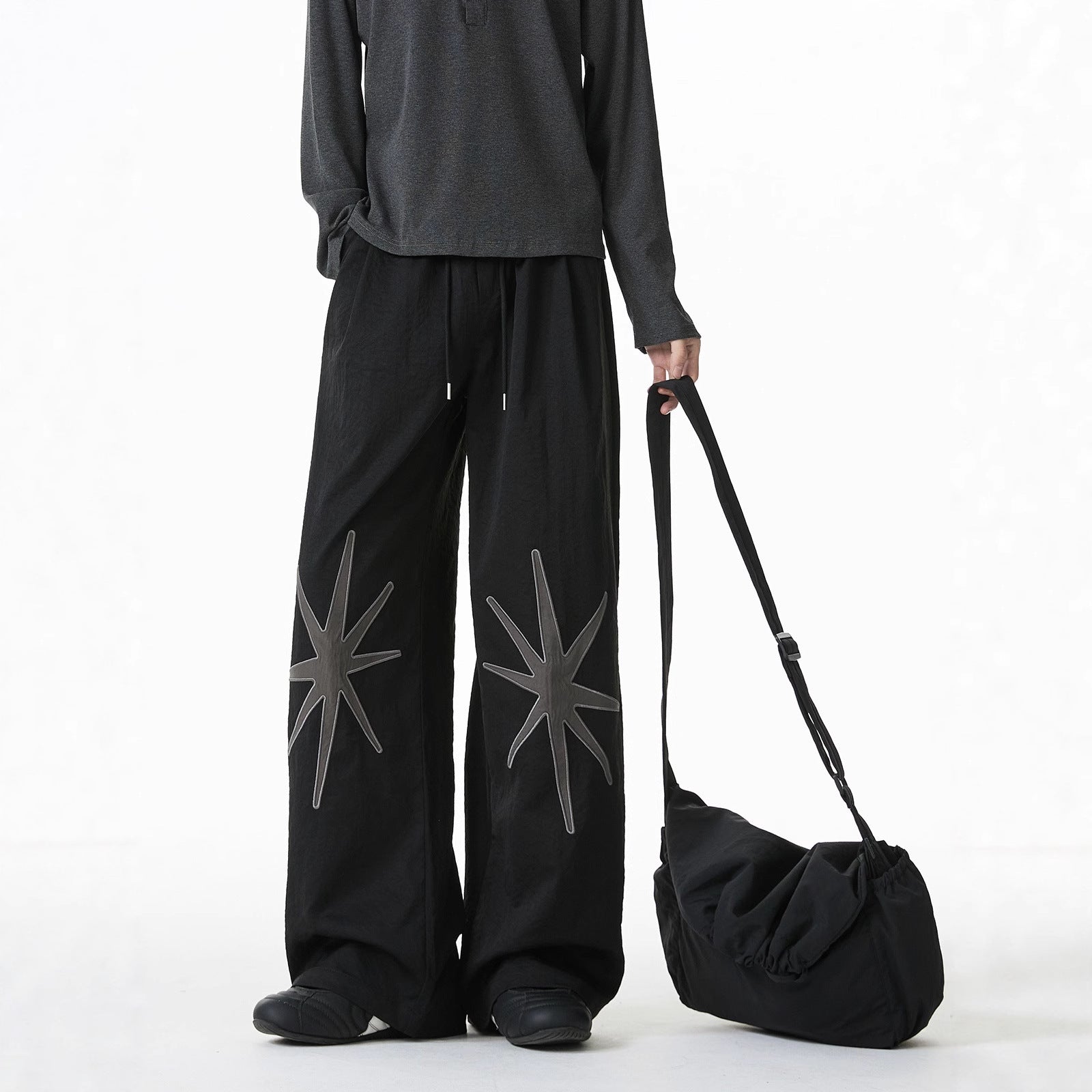 Casual Loose Quick-Dry Long Pants Versatile Casual Trousers Star Pattern