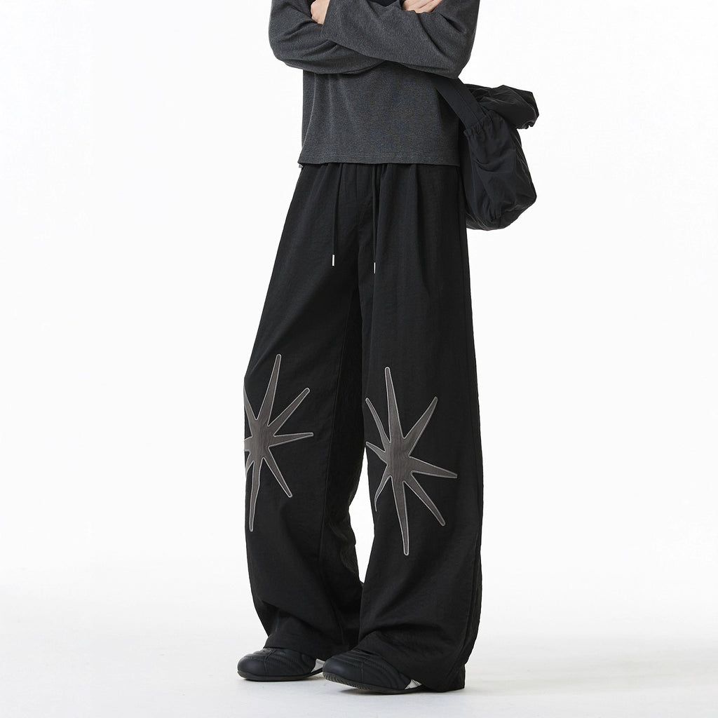 Casual Loose Quick-Dry Long Pants Versatile Casual Trousers Star Pattern