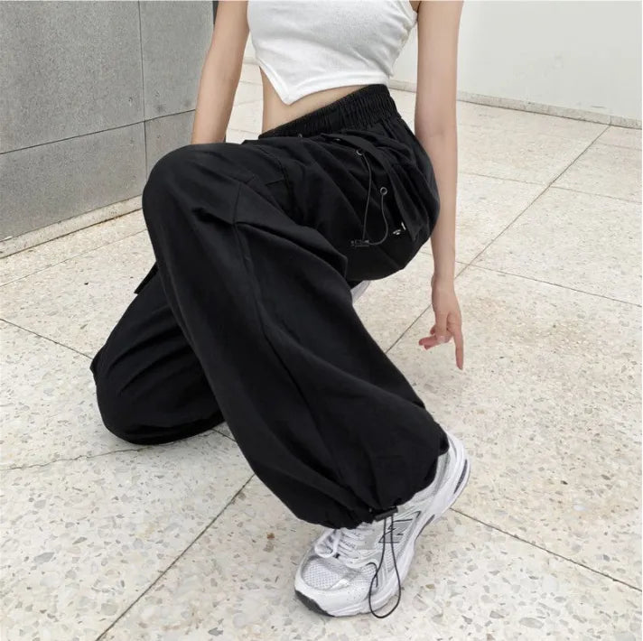 Techwear Cargo Korean Harajuku Baggy Parachute Pants Sweatpants Wide Leg Joggers Trousers Clothes