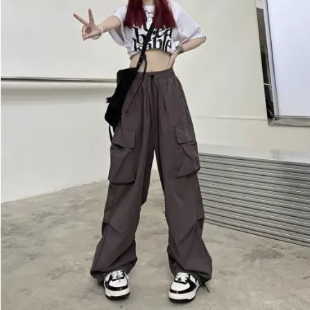 Techwear Cargo Korean Harajuku Baggy Parachute Pants Sweatpants Wide Leg Joggers Trousers Clothes