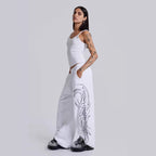 Straight Leg Sweatpants with Print Design