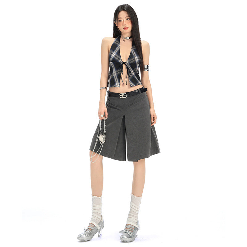 Low-Waist Wide-Leg Trousers