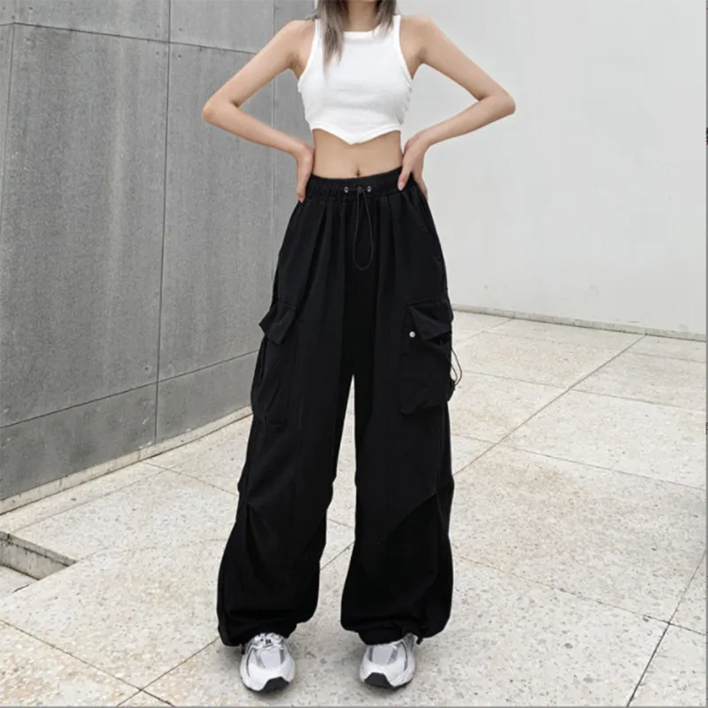 Techwear Cargo Korean Harajuku Baggy Parachute Pants Sweatpants Wide Leg Joggers Trousers Clothes