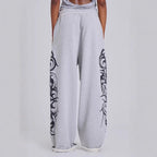 Straight Leg Sweatpants with Print Design