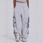 Straight Leg Sweatpants with Print Design