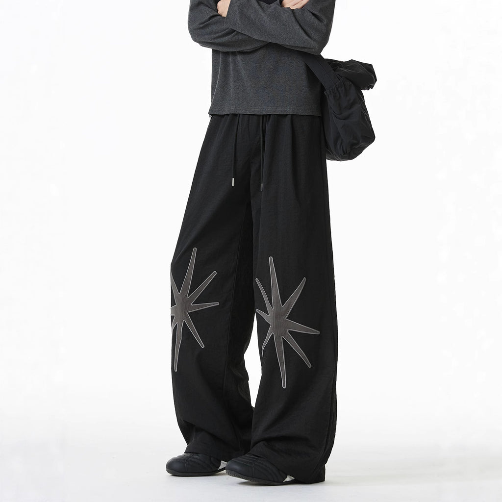 Casual Loose Quick-Dry Long Pants Versatile Casual Trousers Star Pattern