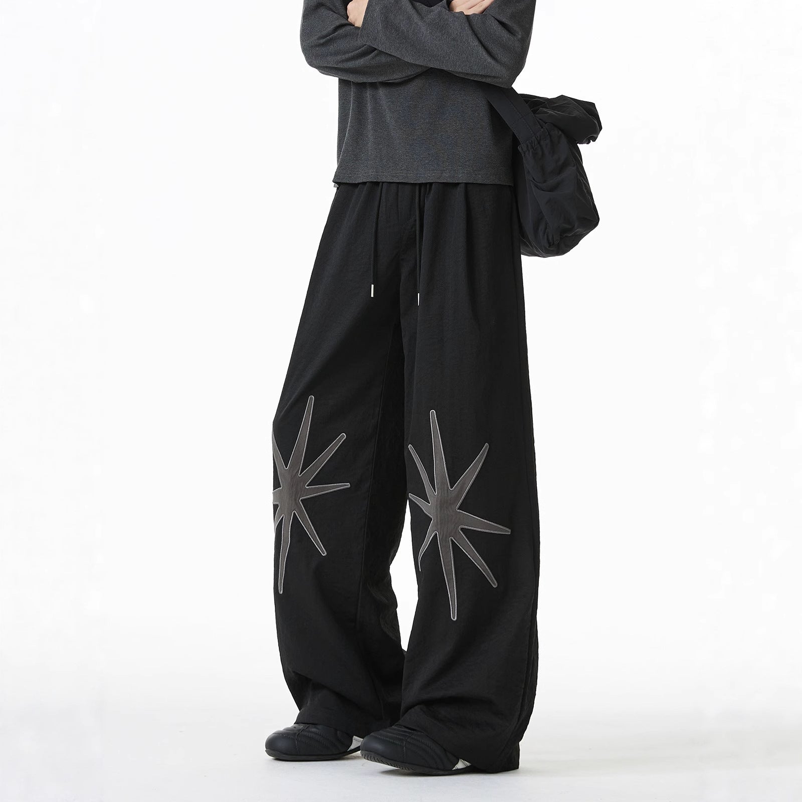 Casual Loose Quick-Dry Long Pants Versatile Casual Trousers Star Pattern