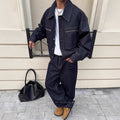 Veste en Jean avec Poche Zippée et Lisière Selvedge