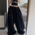 Women Y2K Sweatpants Oversized Grey Black High Waist Streetwear Jogger Pants