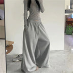 Women Y2K Sweatpants Oversized Grey Black High Waist Streetwear Jogger Pants