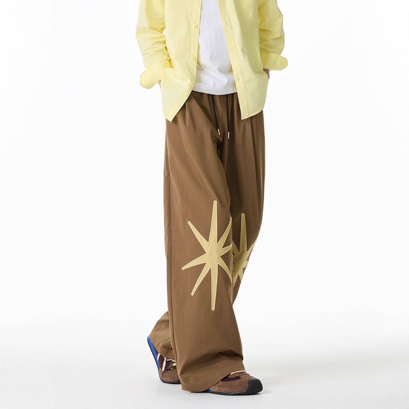 Casual Loose Quick-Dry Long Pants Versatile Casual Trousers Star Pattern