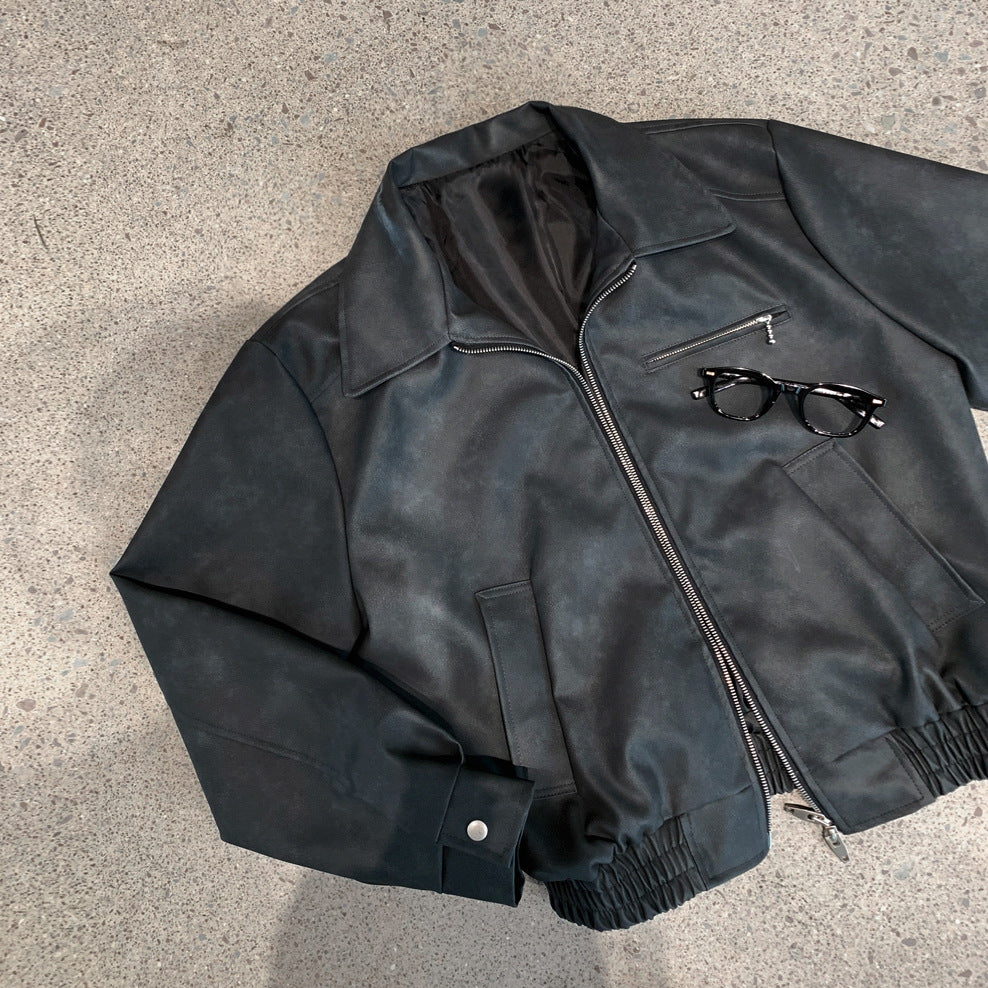 Edgy Short Leather Jacket