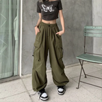 Techwear Cargo Korean Harajuku Baggy Parachute Pants Sweatpants Wide Leg Joggers Trousers Clothes