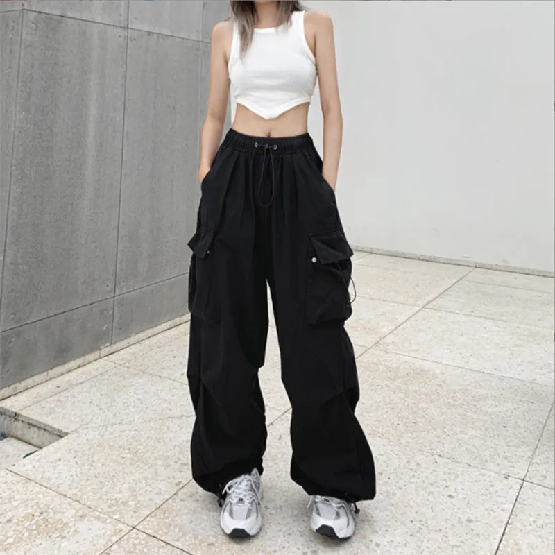 Techwear Cargo Korean Harajuku Baggy Parachute Pants Sweatpants Wide Leg Joggers Trousers Clothes