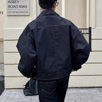 Veste en Jean avec Poche Zippée et Lisière Selvedge