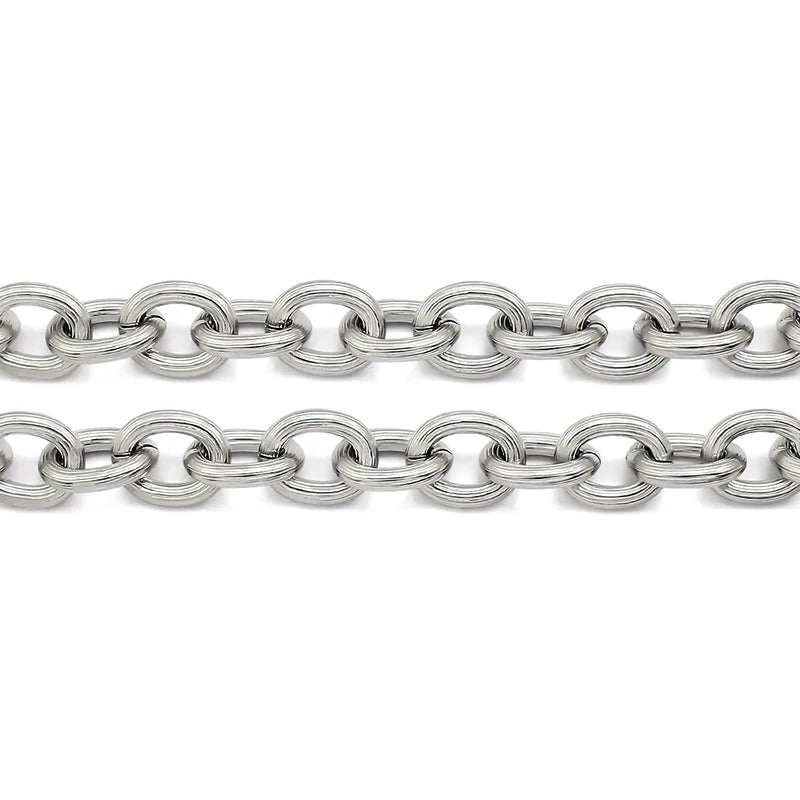 Stainless Steel Thick Link Chain Bracelet Gold