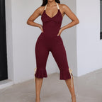 Halter Bodycon Backless Midi Jumpsuit Skinny Fit