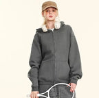 Blank Classic Men Hoodies 345 GSM Thick Fleece Unisex Hip Hop Oversized High Funnel Neck Hoody Zip up Hoodies