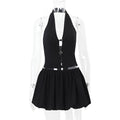 Hollow Out Strap Vest Mini Skirt Set Sexy Two Piece Bodycon Outfit