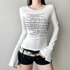 Character Graphic Knit T Shirt Slim Fit Breathable Long Sleeve Top