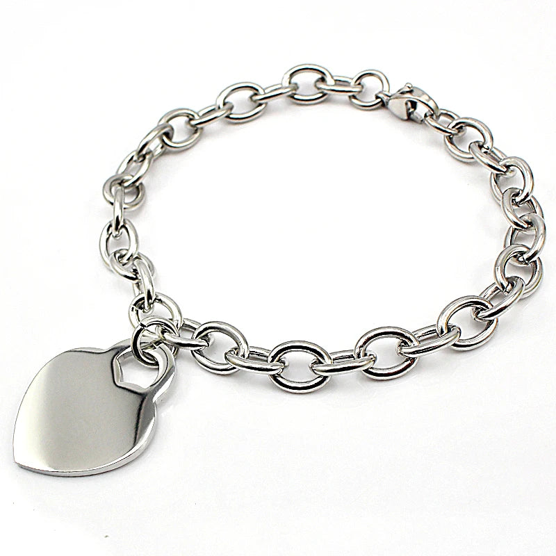 Edelstahl Herz-Charm-Armband 18k vergoldet