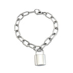 Stainless Steel Link Chain Bracelet Silver Plated Waterproof