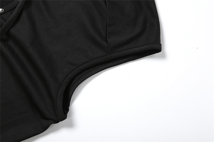 Rivet Detail Sleeveless Tank Top Hollow Stretch Streetwear Vest