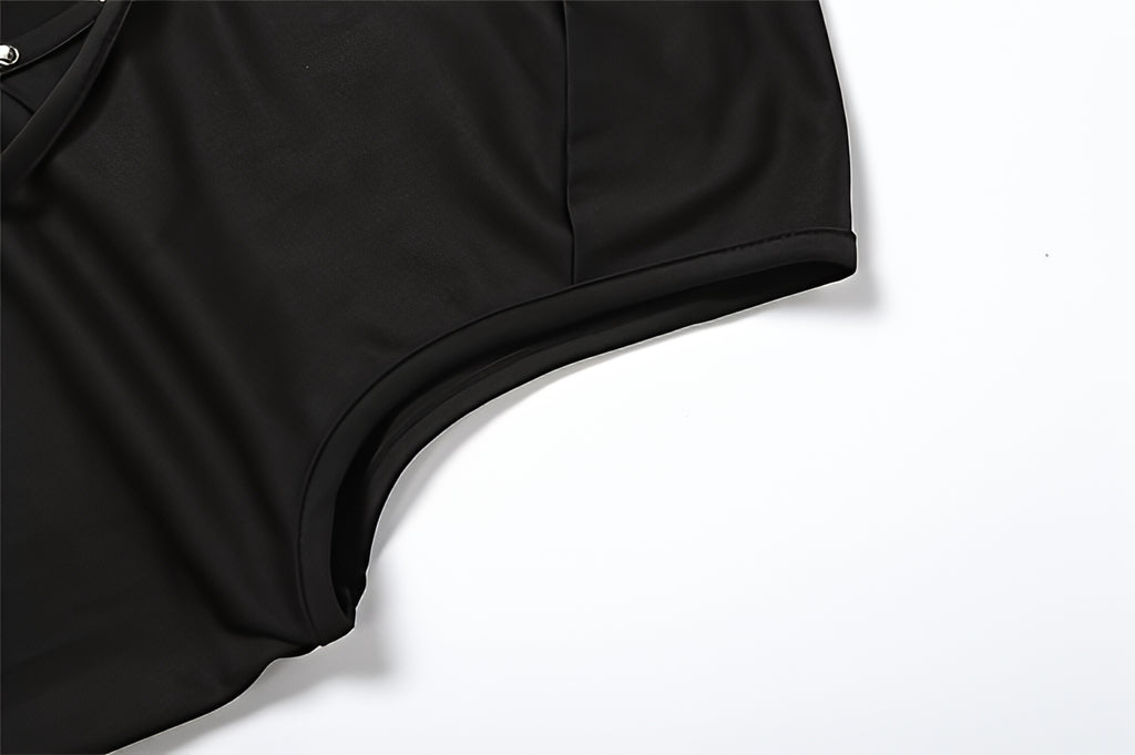 Rivet Detail Sleeveless Tank Top Hollow Stretch Streetwear Vest