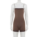 Spitzen-Patchwork-Cami-Jumpsuit, schmale Passform, Spaghettiträger, ärmelloser Strampler