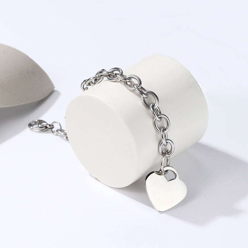 Edelstahl Herz-Charm-Armband 18k vergoldet