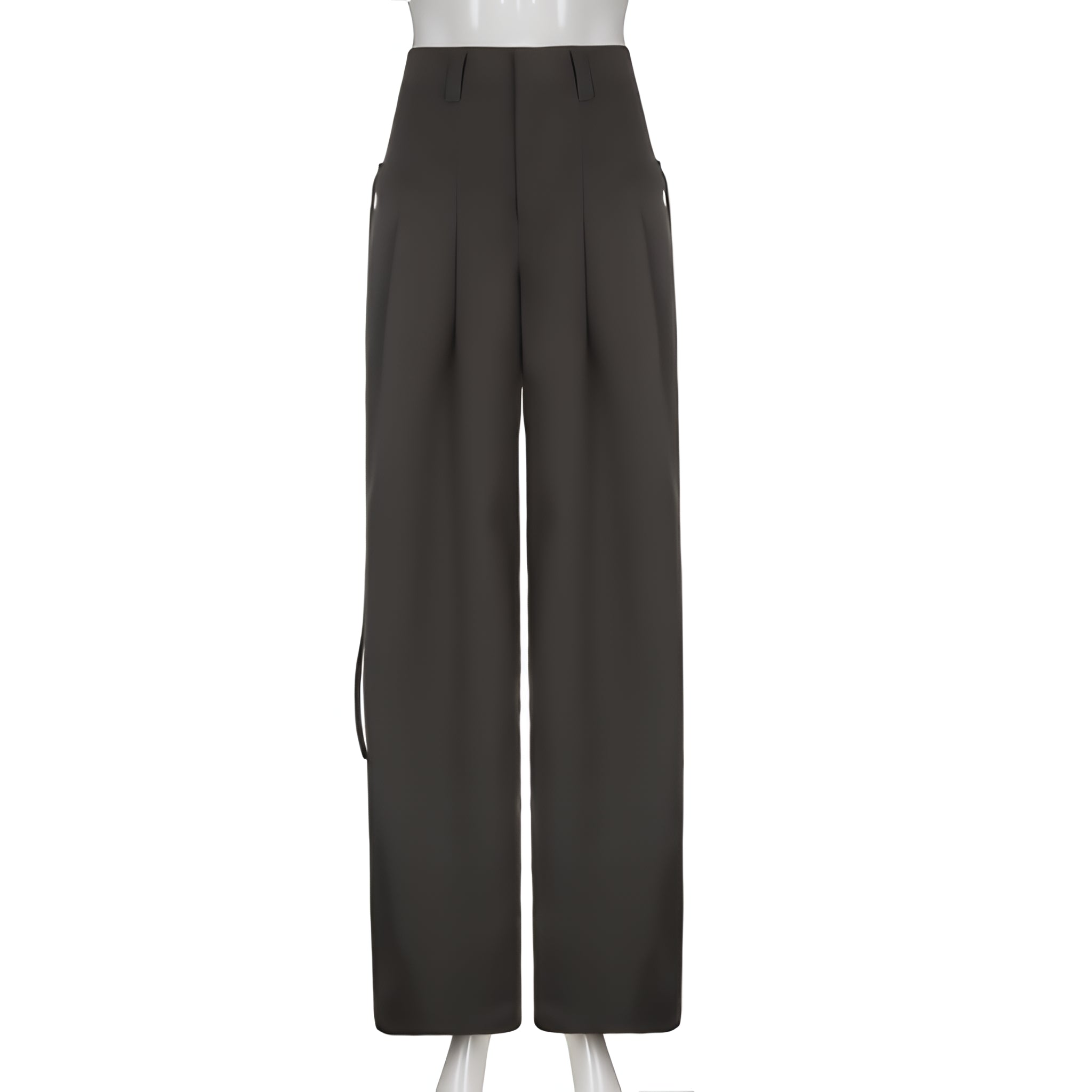 Solid Drawstring Cargo Pants Y2K Loose Streetwear Joggers Wide Leg Sweatpants