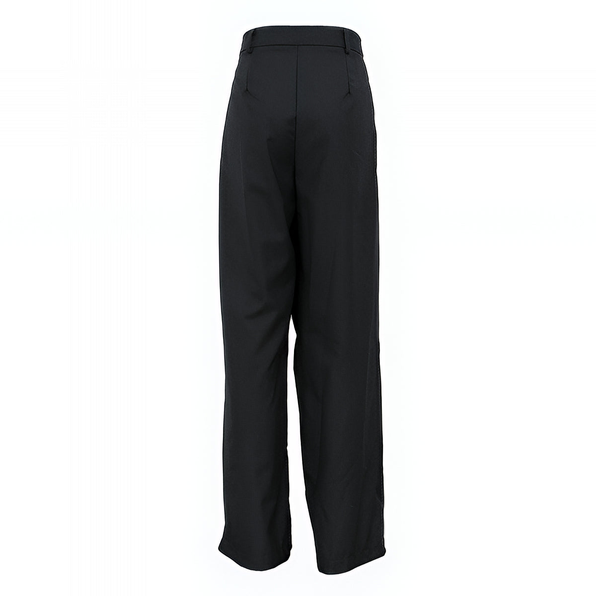 Black Wide Leg Wrap Around Trousers Zip Button Fly