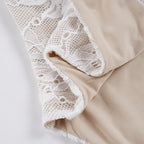 Lace Round Neck Long Sleeve Bodysuit Sexy Street Style Autumn Top