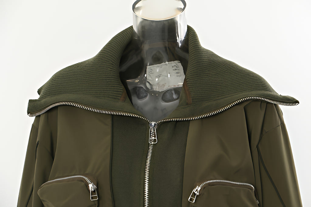 Patchwork Jacket Coat Fall Winter Streetwear