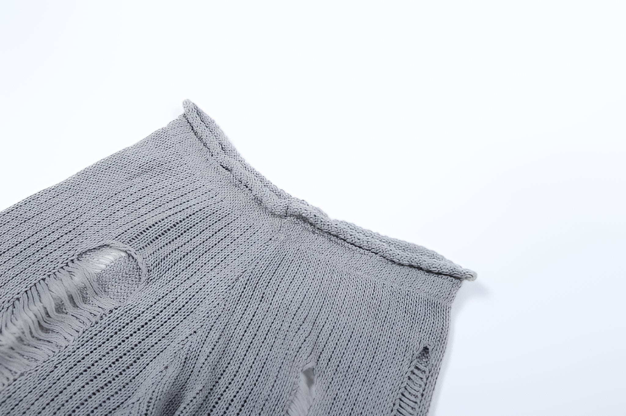 Ripped Knit Flare Pants Streetwear Fall Winter