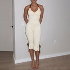 Halter Bodycon Backless Midi Jumpsuit Skinny Fit