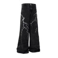 Distressed Straight Leg Jeans aus Baumwolldenim – Streetwear-Hose