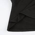 Off Shoulder Halter Top Button V Neck Knit Summer Streetwear