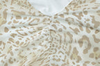 Leopard Print Halter V Neck Mini Dress Sexy Backless Lace Up Ruffle Dress