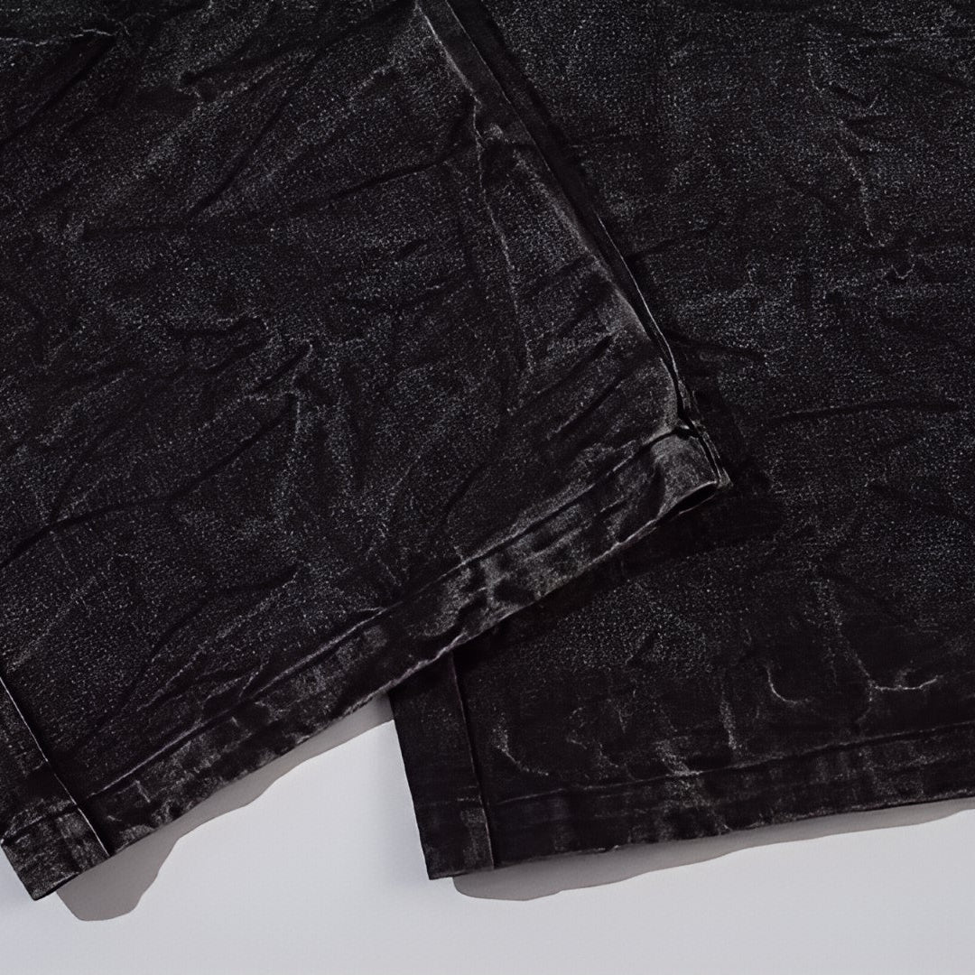 Distressed Straight Leg Jeans Cotton Denim Streetwear Pants