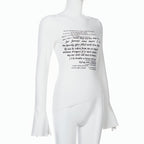 Character Graphic Knit T Shirt Slim Fit Breathable Long Sleeve Top