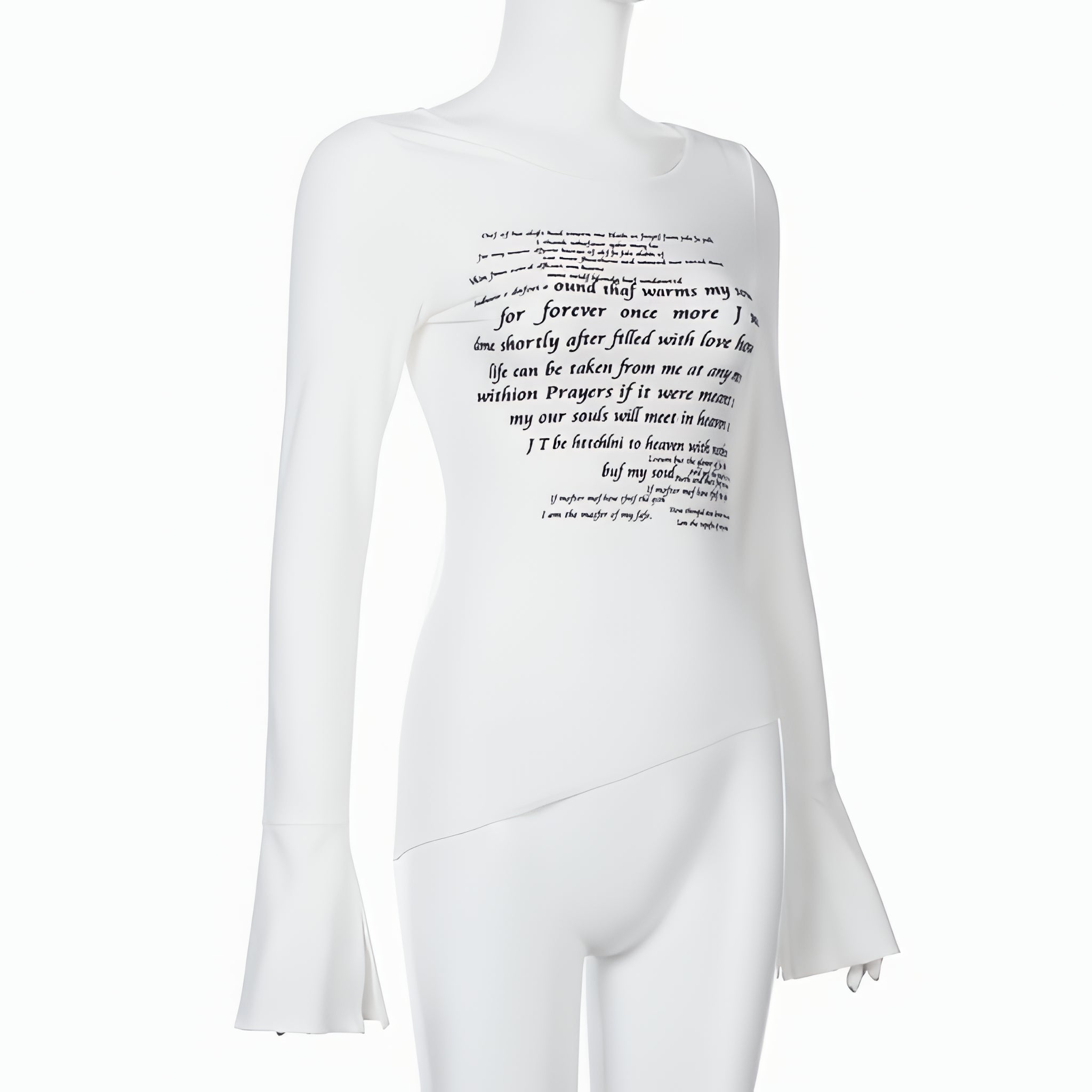 Character Graphic Knit T Shirt Slim Fit Breathable Long Sleeve Top