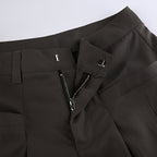Solid Drawstring Cargo Pants Y2K Loose Streetwear Joggers Wide Leg Sweatpants