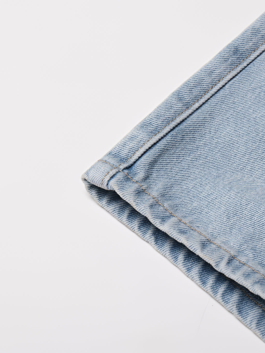 Washed Blue Denim Baggy Cargo Straight Jeans